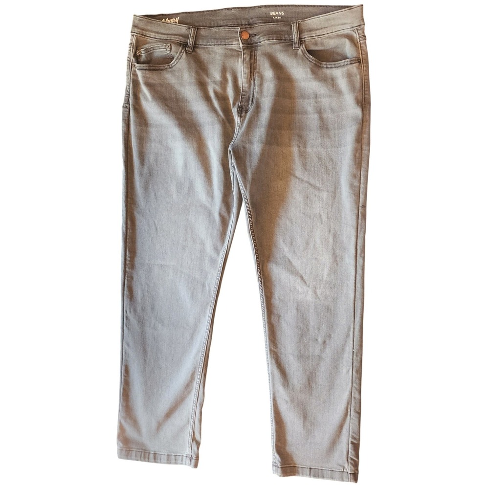 Mugsy Beans Jeans Mens 42x30 Gray Chicago Slim‎ Straight Denim Preppy Coolmax